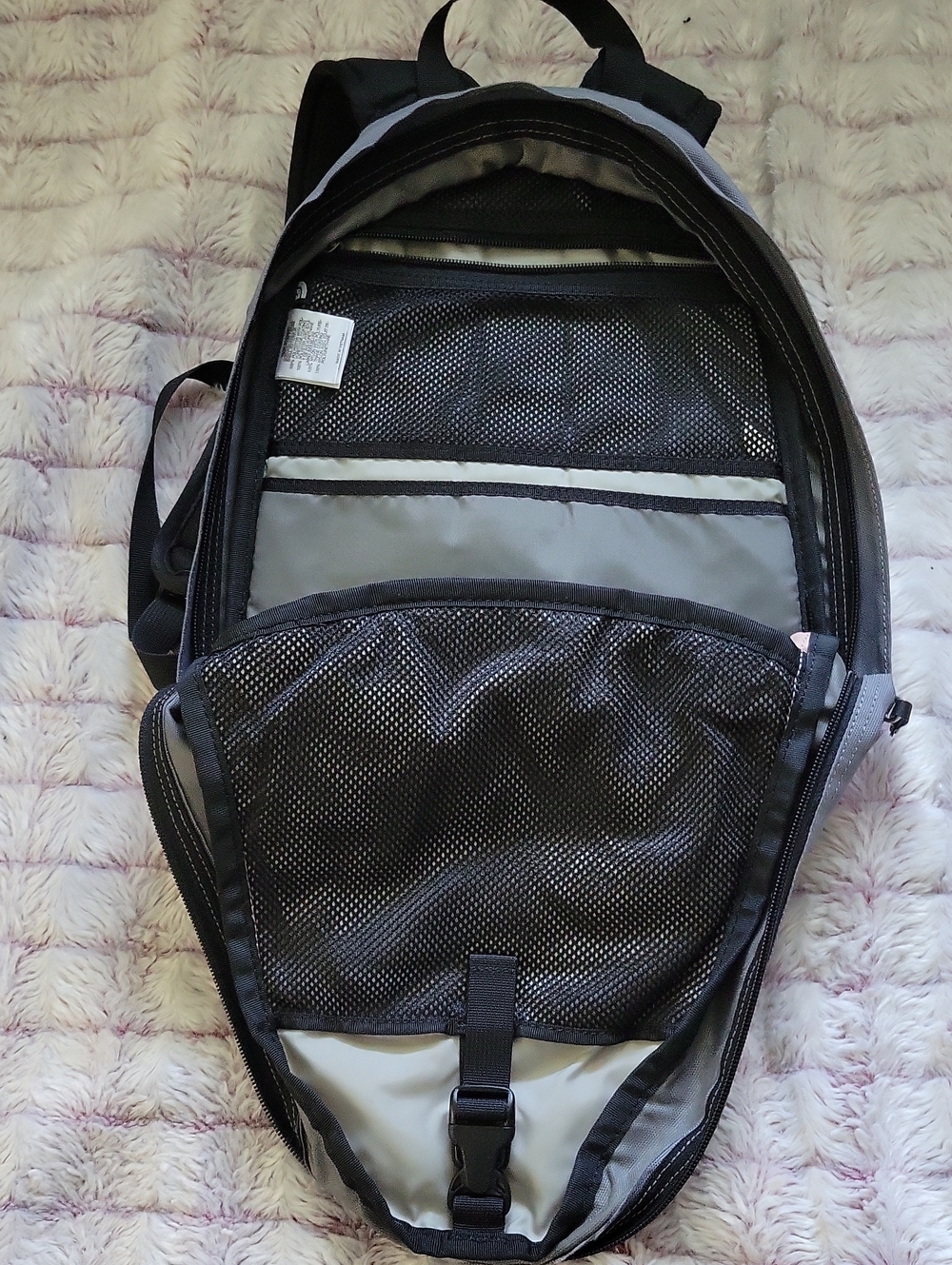 The North Face Pandora Backpack Pink Gray Black Daypack School Travel Hiking Y2K - Picture 6 of 15
